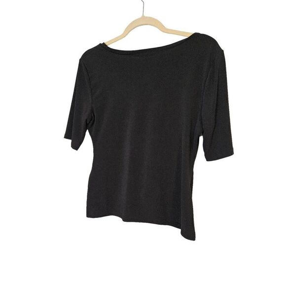 Leith black scoop neck half sleeved top. Size L. - Picture 2 of 4